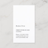 Moderner Minimalistischer Eleganter Grauer Weißer  Visitenkarte (Rückseite)