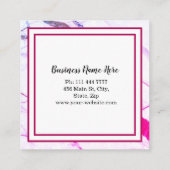 Moderner Minimalistischer Eleganter Marmorbaum Quadratische Visitenkarte (Rückseite)