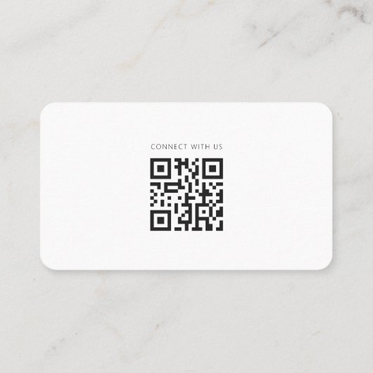Moderner Minimalistischer, eleganter QR-Code Visitenkarte (Rückseite)
