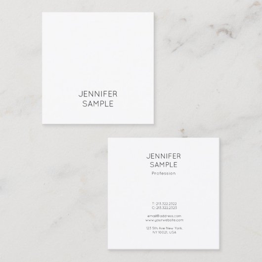 Moderner Minimalistischer eleganter Quadratische Visitenkarte (Vorne/Hinten)