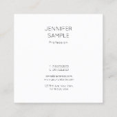 Moderner Minimalistischer eleganter Quadratische Visitenkarte (Rückseite)