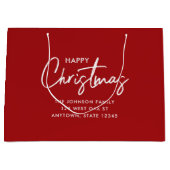 Moderner Minimalistischer Eleganter Roter Happy Ho Große Geschenktüte (Vorderseite)