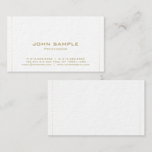 Moderner Minimalistischer eleganter schlichter Visitenkarte (Vorne/Hinten)