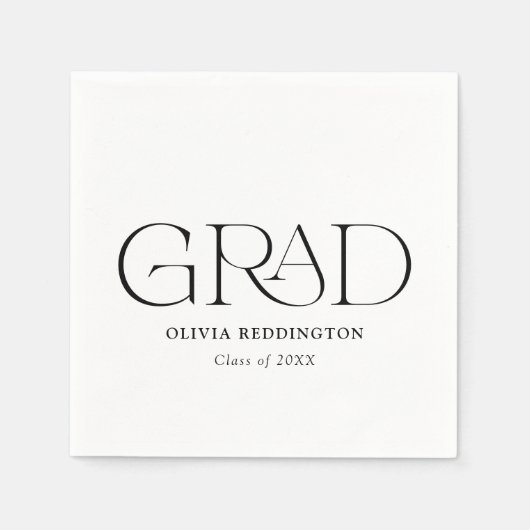 Moderner Minimalistischer Eleganter Typ Abschluss Serviette (Vorderseite)