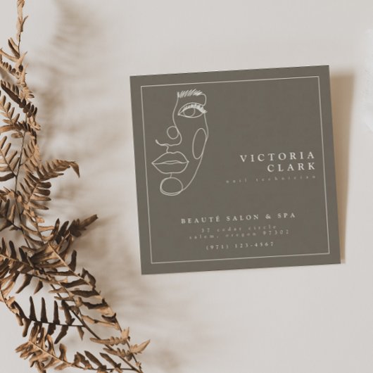 Moderner Minimalistischer Elfenbeinsalon/neutraler Quadratische Visitenkarte