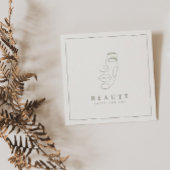 Moderner Minimalistischer Elfenbeinsalon Quadratische Visitenkarte