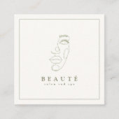 Moderner Minimalistischer Elfenbeinsalon Quadratische Visitenkarte (Vorderseite)