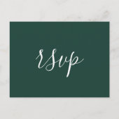 Moderner Minimalistischer Emerald Green Wedding RS Postkarte (Vorderseite)
