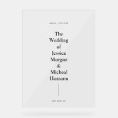 Moderner Minimalistischer Empfang Acrylschild (Vorderseite)