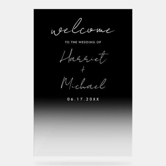 Moderner, Minimalistischer Empfang Acrylschild (Vorderseite)