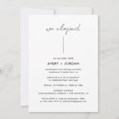 Moderner Minimalistischer Empfang Einladung (Rückseite)