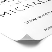 Moderner Minimalistischer Empfang Poster (Ecke)