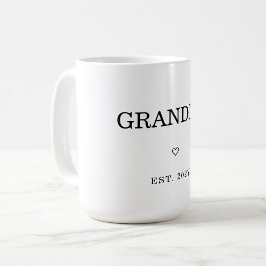 Moderner Minimalistischer Erstmaliger Oma Est. Kaffeetasse (Vorderseite Links)