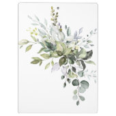 Moderner Minimalistischer Eukalyptus-Hochzeitsplan Klemmbrett (Rückseite)