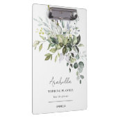 Moderner Minimalistischer Eukalyptus-Hochzeitsplan Klemmbrett (Rechts)