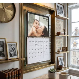 Moderner minimalistischer Familien-Fotokalender Kalender