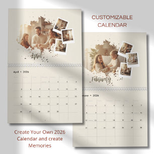 Moderner Minimalistischer Familienfoto-Kalender 20 Kalender