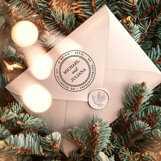 Moderner Minimalistischer Familienname Permastempel