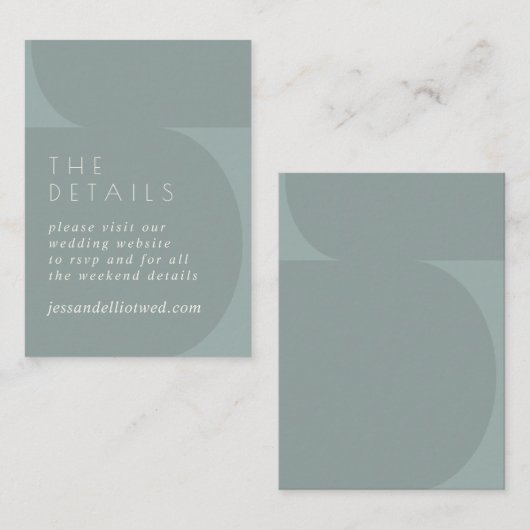 Moderner Minimalistischer Farbblock Aquamarine Hoc Begleitkarte (Vorne/Hinten)