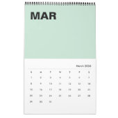 Moderner Minimalistischer Farbkalender Kalender (Mär 2026)