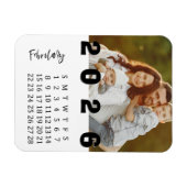 Moderner Minimalistischer Februar 2026 Foto-Kalend Magnet (Horizontal)