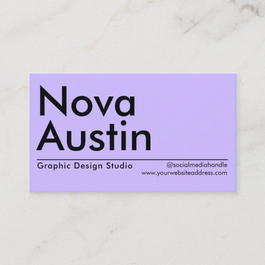 Moderner Minimalistischer, feiner Grafikdesigner Visitenkarte (Vorderseite)