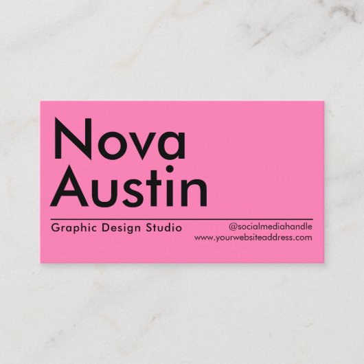 Moderner Minimalistischer, feiner Grafikdesigner Visitenkarte (Vorderseite)