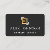 Moderner Minimalistischer Finanzberater Schwarz &  Visitenkarte (Vorderseite)