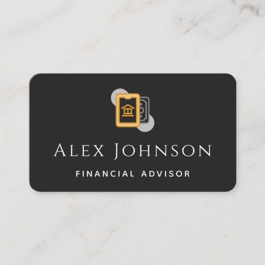 Moderner Minimalistischer Finanzberater Schwarz &  Visitenkarte (Vorderseite)