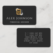 Moderner Minimalistischer Finanzberater Schwarz &  Visitenkarte (Vorne/Hinten)