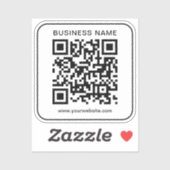 Moderner Minimalistischer Firmenname Url QR Code T Aufkleber (Blatt)