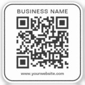 Moderner Minimalistischer Firmenname Url QR Code T Aufkleber (Vorderseite)