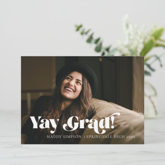 Moderner Minimalistischer Foto Abschluss Ankündigung (Stehend Vorderseite)