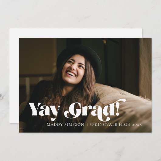 Moderner Minimalistischer Foto Abschluss Ankündigung (Vorne/Hinten)