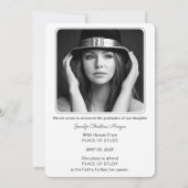 Moderner Minimalistischer Foto Abschluss Einladung (Rückseite)