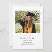 Moderner Minimalistischer Foto Abschluss Einladung (Rückseite)