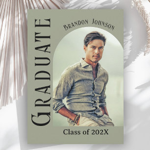 Moderner Minimalistischer Foto Abschluss Einladung