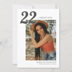 Moderner Minimalistischer Foto Abschluss Einladung