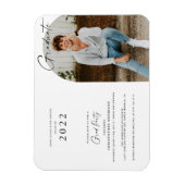 Moderner Minimalistischer Foto Abschluss Einladung Magnet (Vertikal)