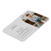 Moderner Minimalistischer Foto Abschluss Einladung Magnet (Linke Seite)