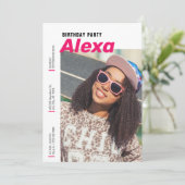 Moderner, minimalistischer Foto-Geburtstag Einladung (Stehend Vorderseite)