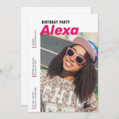 Moderner, minimalistischer Foto-Geburtstag Einladung (Vorne/Hinten)