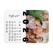 Moderner Minimalistischer Foto-Kalender im Septemb Magnet (Horizontal)