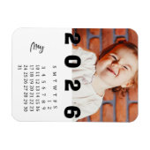 Moderner Minimalistischer Foto-Kalender Mai 2026 Magnet (Horizontal)