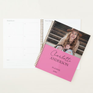 Moderner Minimalistischer Foto Name Rosa Planer