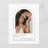 Moderner Minimalistischer Foto QR Code Rette unser Postkarte (Vorderseite)