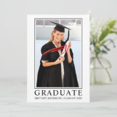 Moderner Minimalistischer Foto-Rahmen-Abschluss Ankündigung (Stehend Vorderseite)