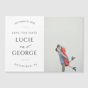 Moderner minimalistischer Foto-Save-the-Date-Magne Magnetkarte