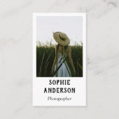 Moderner minimalistischer Fotograf Foto mit QR-Cod Visitenkarte (Vorderseite)
