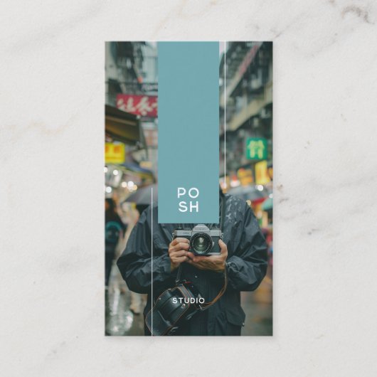 Moderner Minimalistischer Fotograf Visitenkarte (Vorderseite)